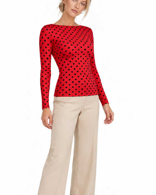 Gestreepte Top met Boothals