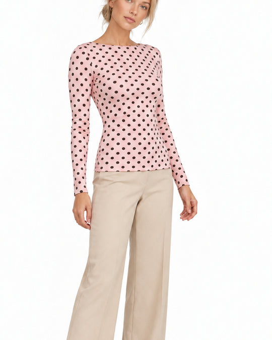 Gestreepte Top met Boothals