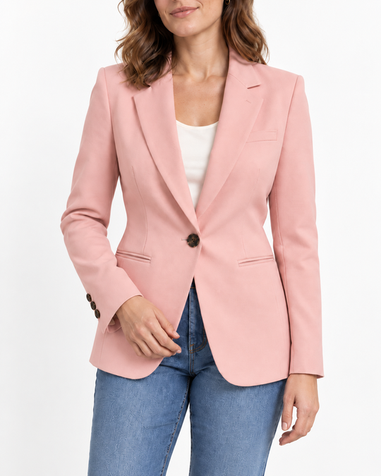 Klassieke Blazer met Enkele Knoop