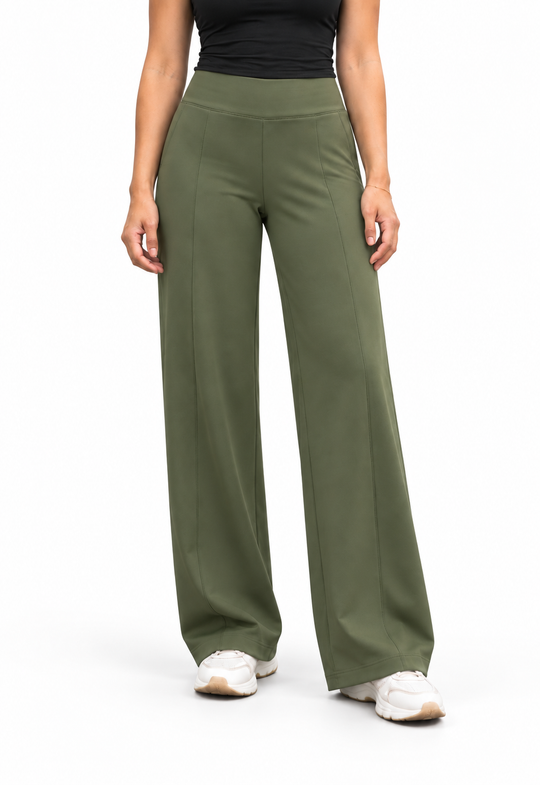 Wijde Comfortbroek met Hoge Elastische Taille