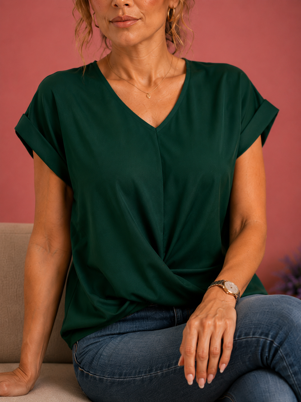 Shirt met drappage