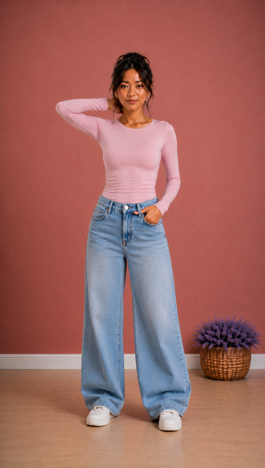 Slim fit truitje met lange mouw