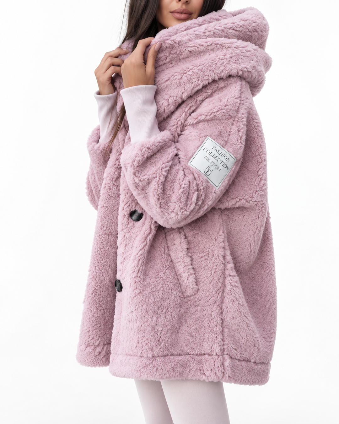 Oversized Teddy Jas met Capuchon