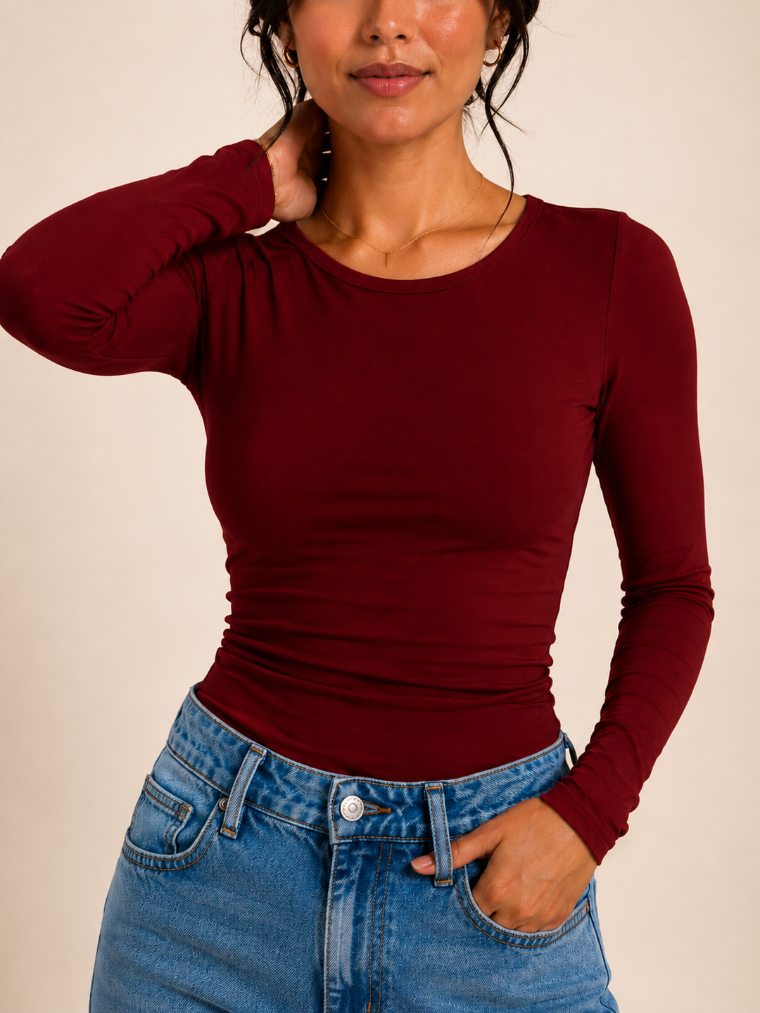 Slim fit truitje met lange mouw
