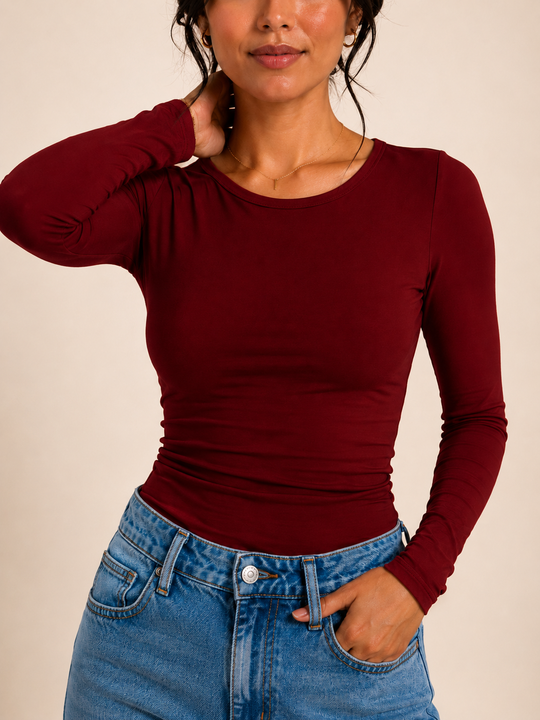 Slim fit truitje met lange mouw