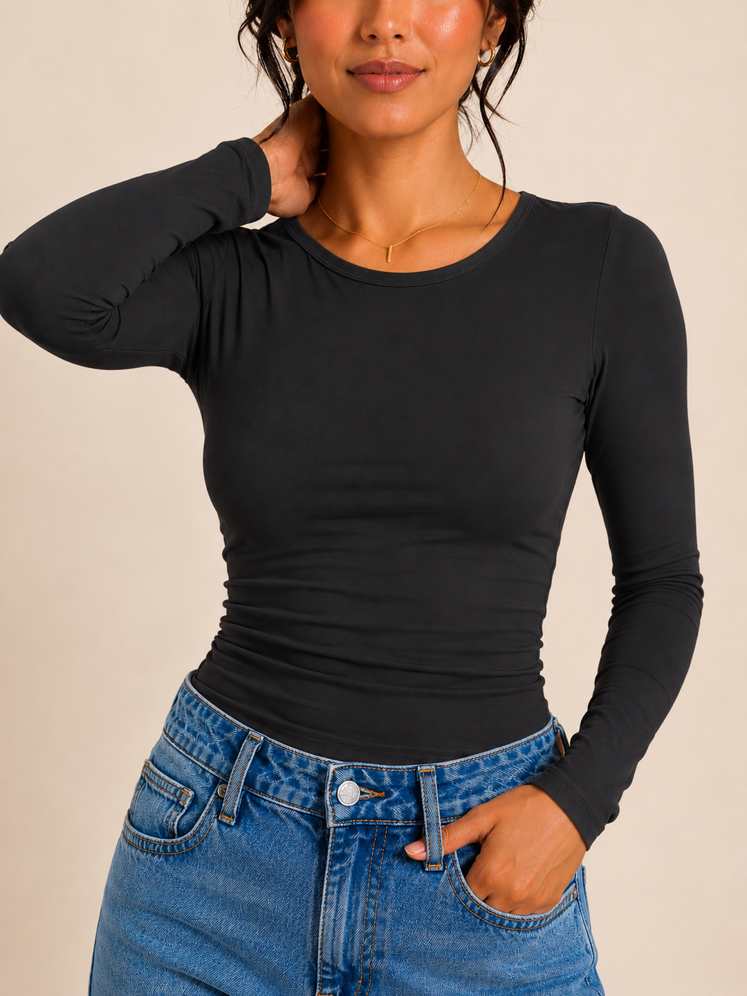 Slim fit truitje met lange mouw