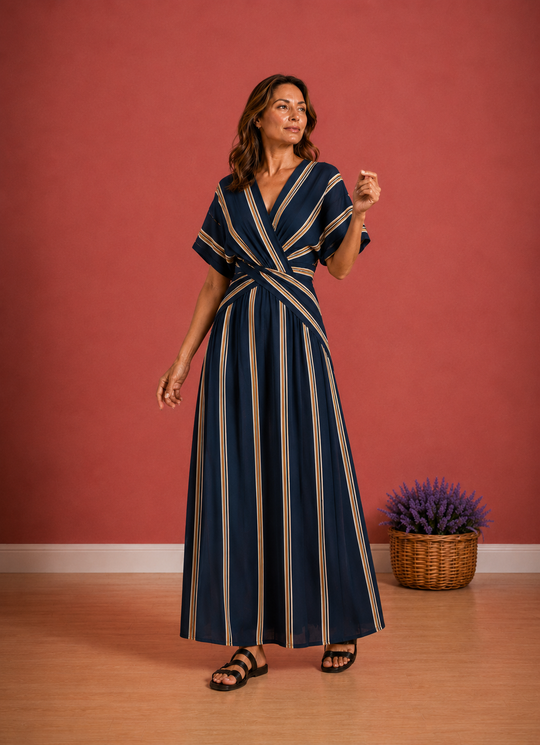Boho strand jurk met V-hals