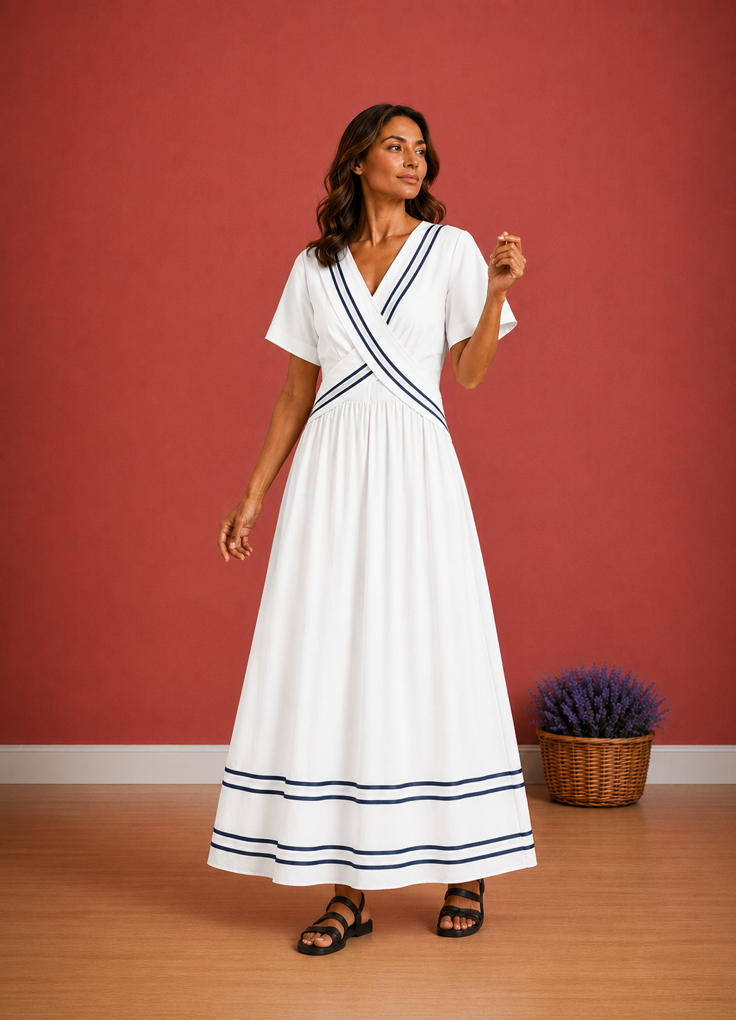Boho strand jurk met V-hals