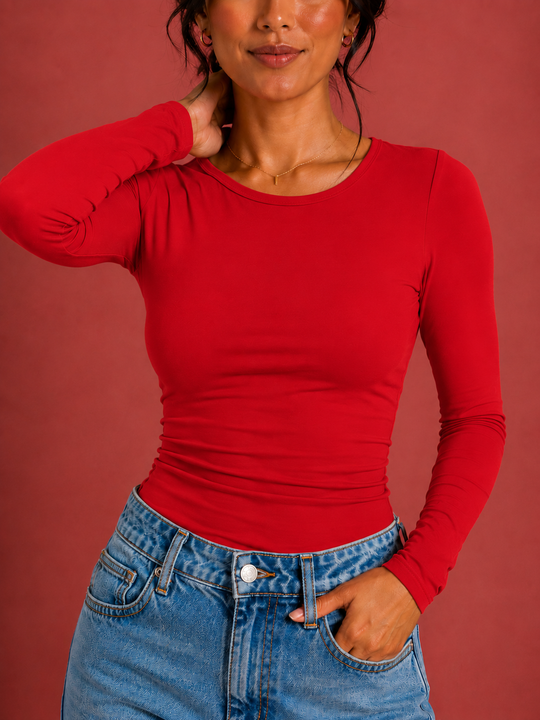 Slim fit truitje met lange mouw