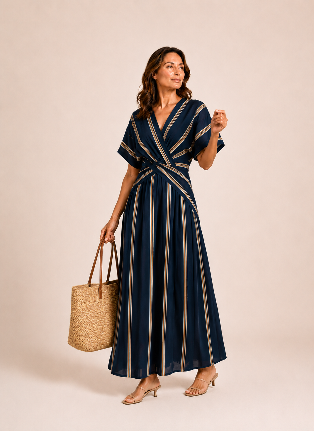 Boho strand jurk met V-hals