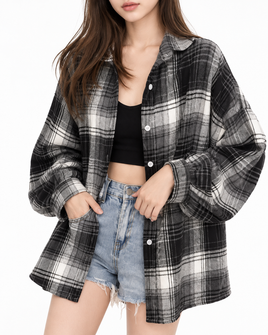 Oversized geruit overhemd