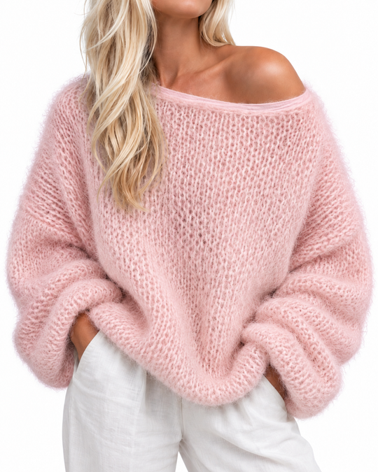 Oversized off-shoulder trui