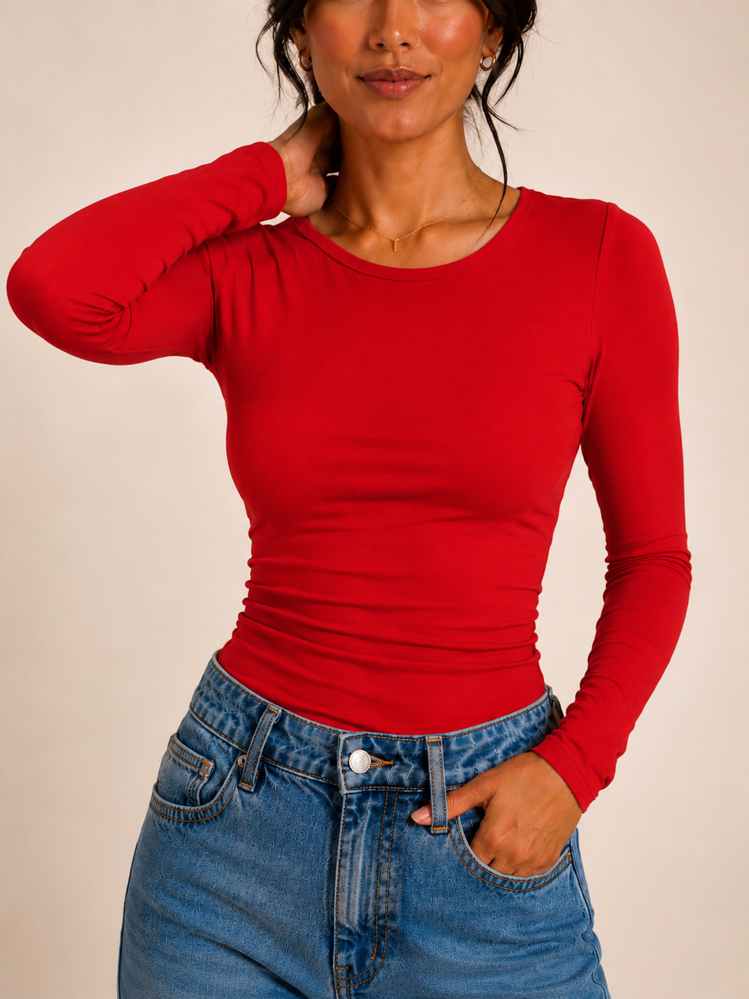 Slim fit truitje met lange mouw