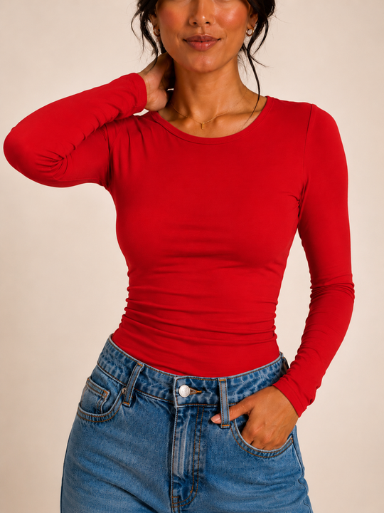 Slim fit truitje met lange mouw
