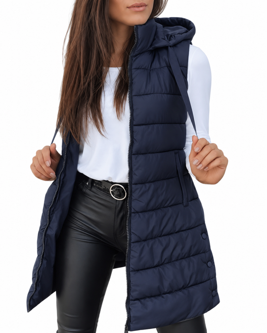 Lange gewatteerde bodywarmer