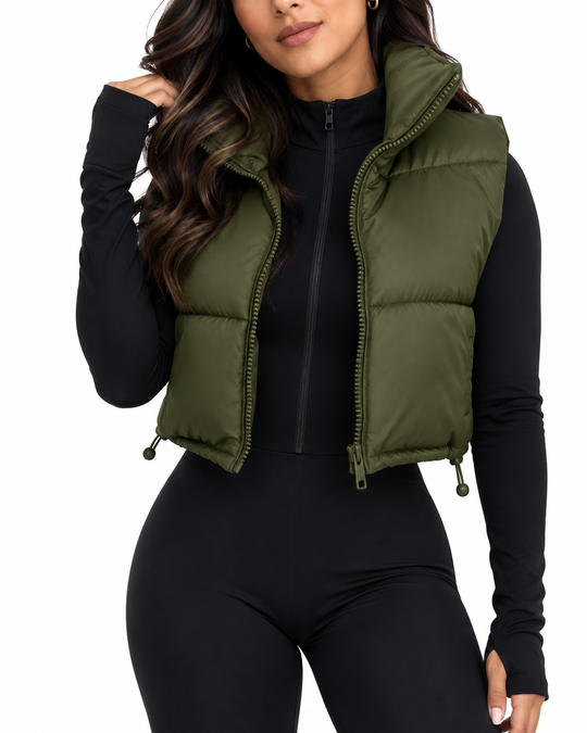 Cropped Puffer Vest
