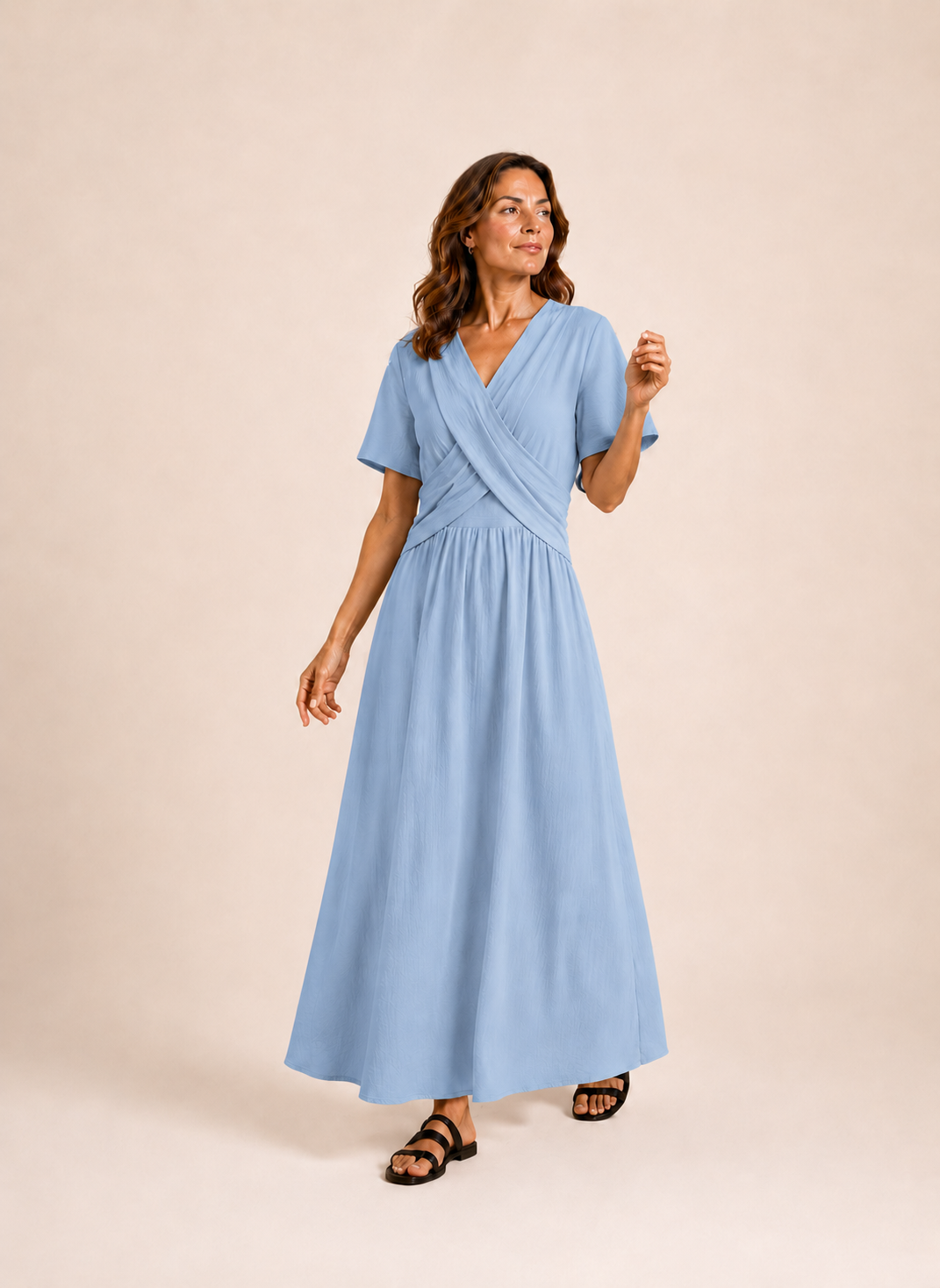 Boho strand jurk met V-hals