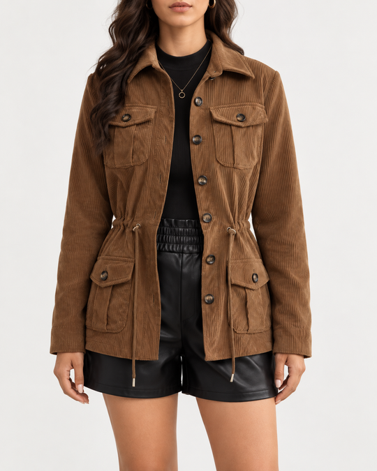 Corduroy safarijas met trekkoord