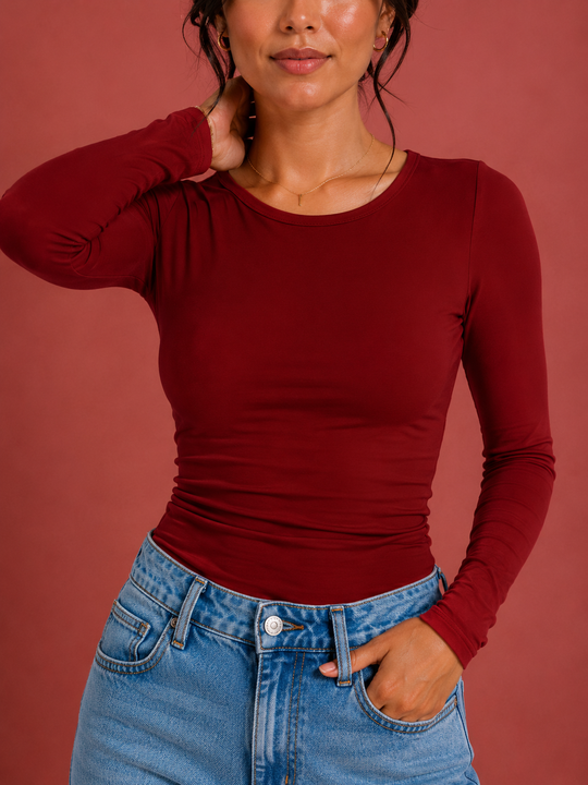 Slim fit truitje met lange mouw