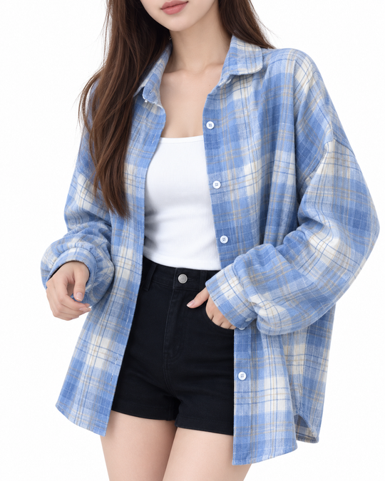 Oversized geruit overhemd