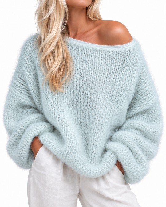 Oversized off-shoulder trui