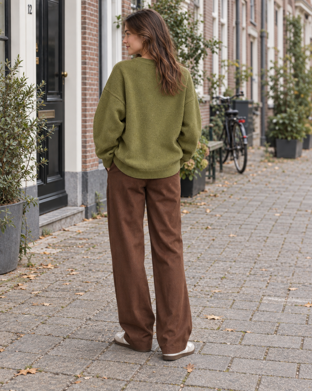 Oversized Gebreide Trui met Ronde Hals
