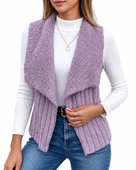 Teddy gilet met sjaalkraag