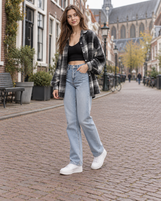 Oversized geruit overhemd