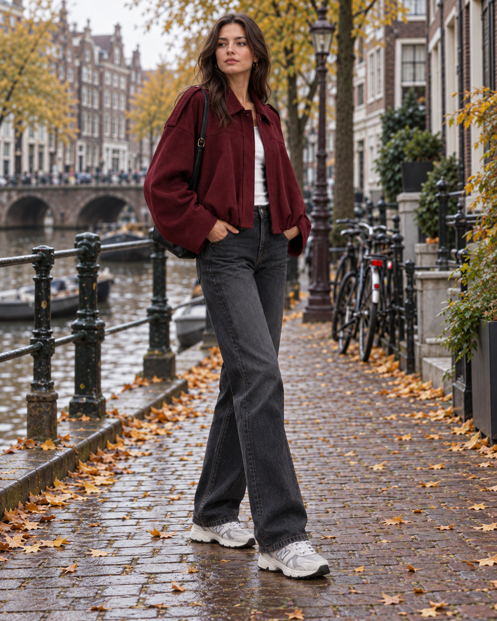 Oversized suède look jas