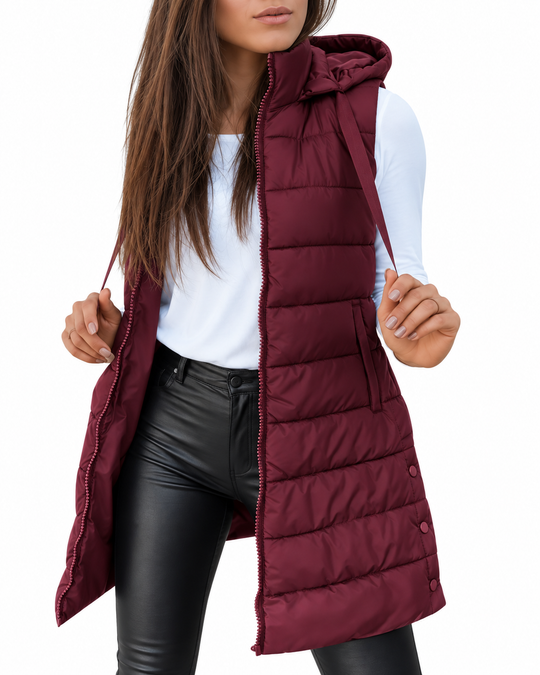 Lange gewatteerde bodywarmer
