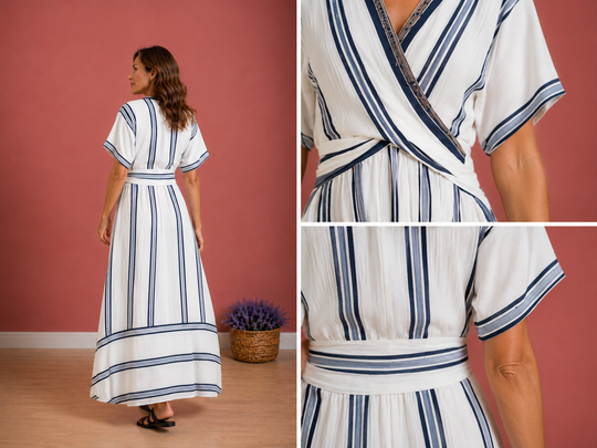 Boho strand jurk met V-hals