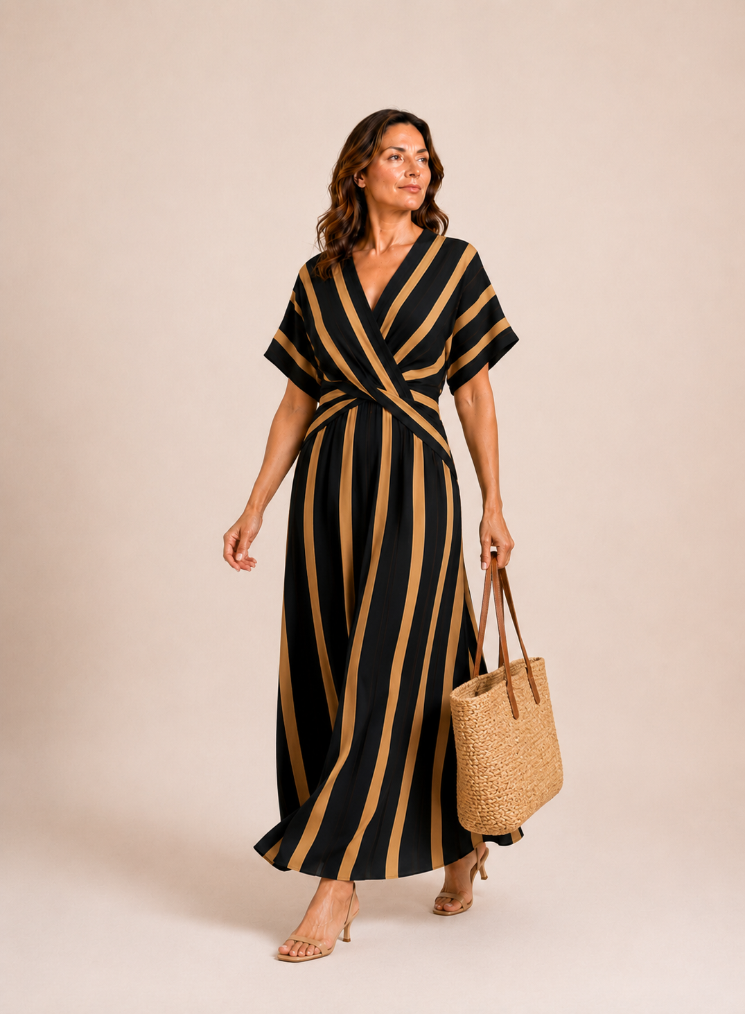Boho strand jurk met V-hals