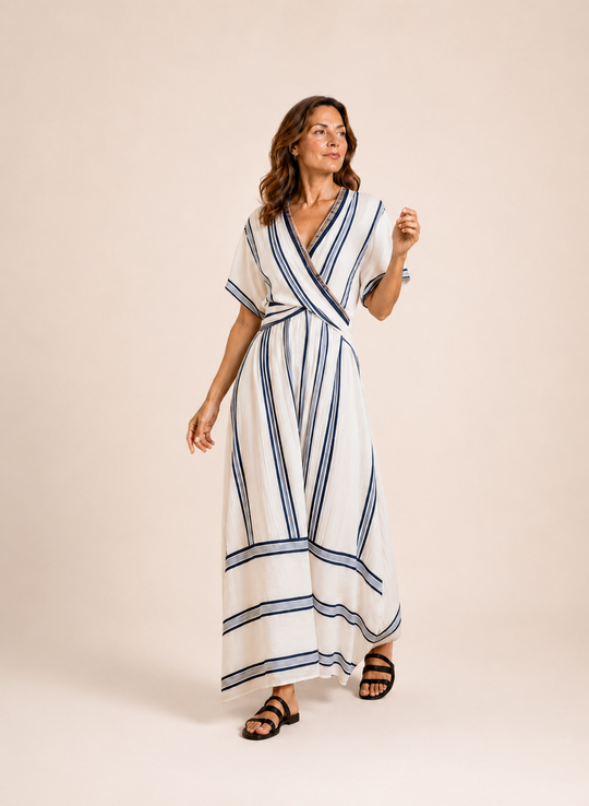 Boho strand jurk met V-hals
