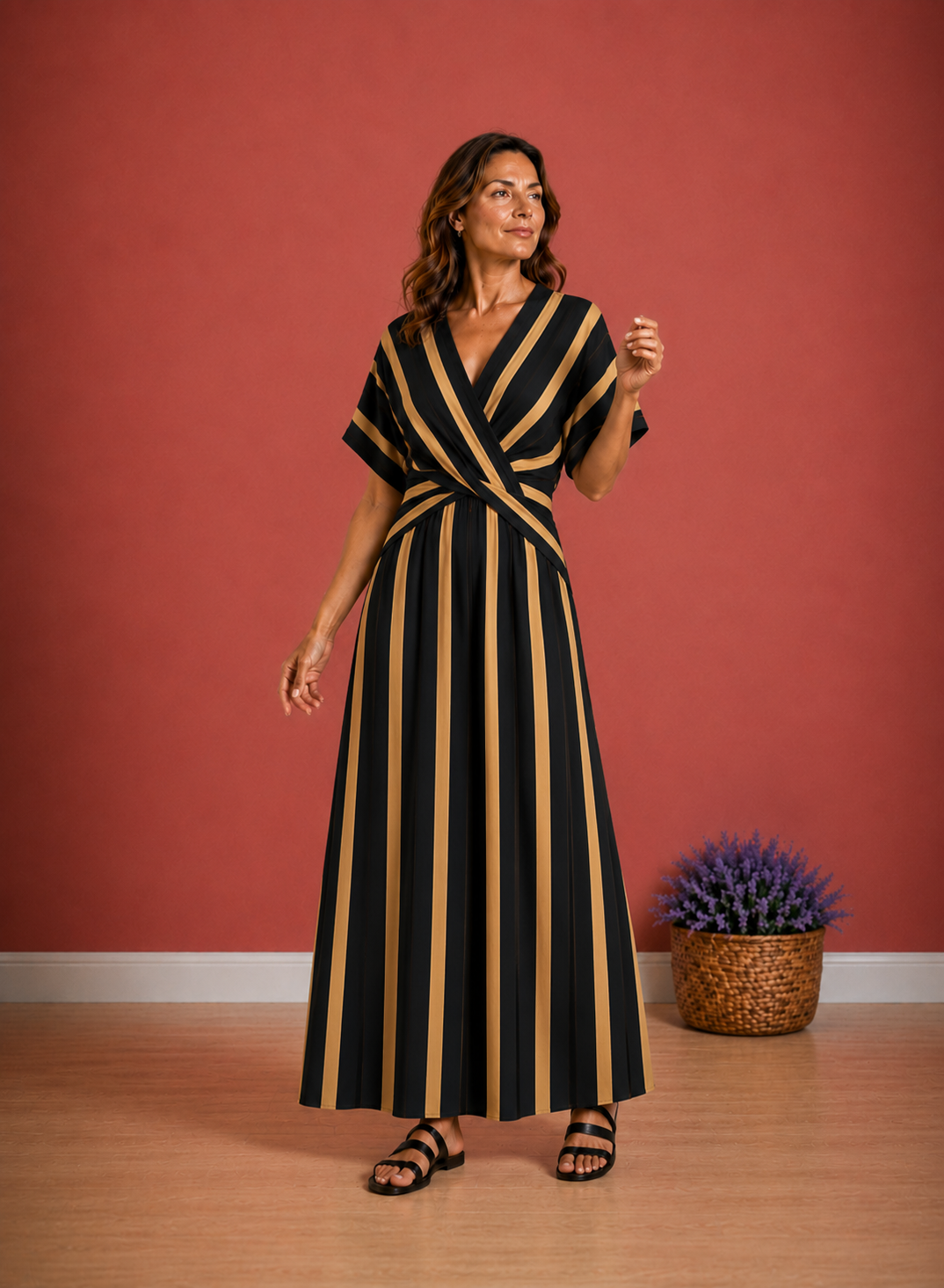 Boho strand jurk met V-hals