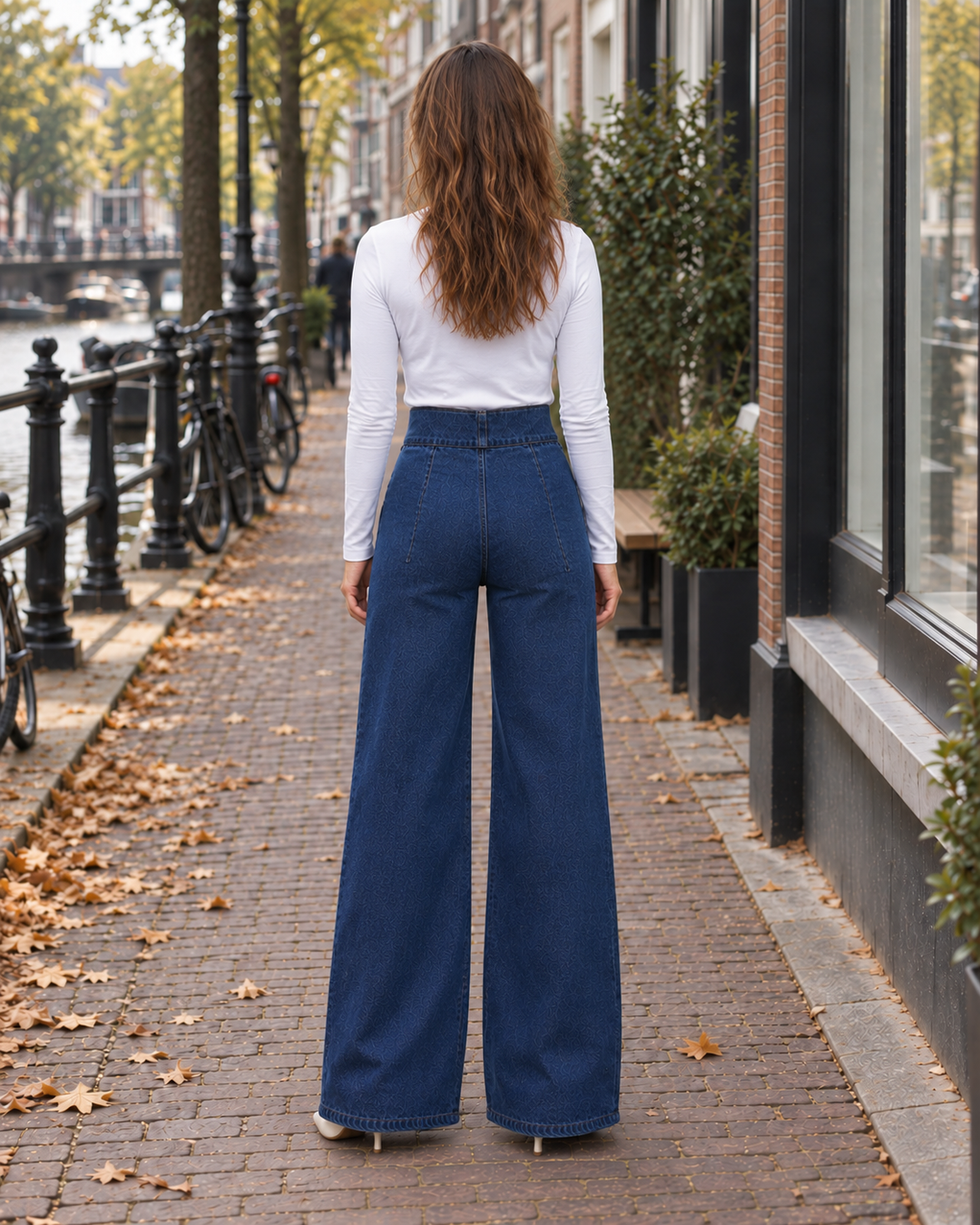 Wide-leg Jeans met Hoge Corset-taille