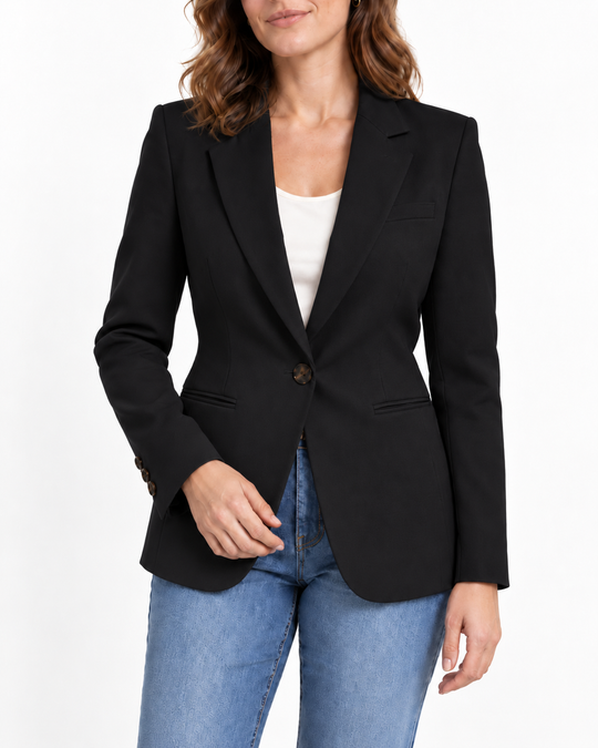 Klassieke Blazer met Enkele Knoop