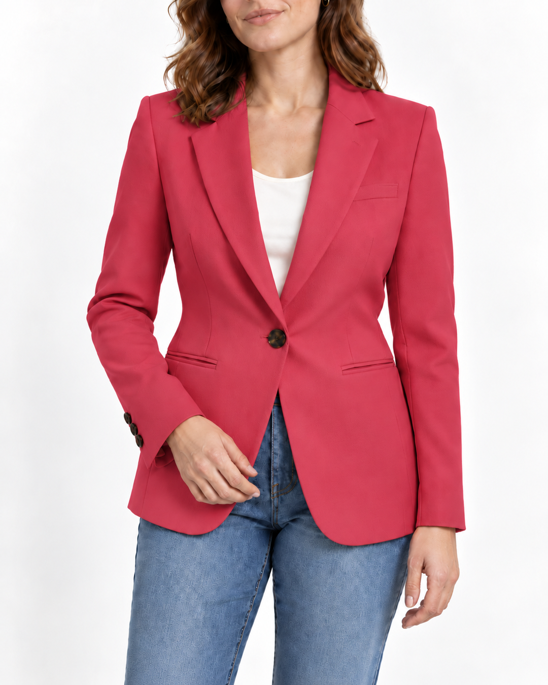 Klassieke Blazer met Enkele Knoop