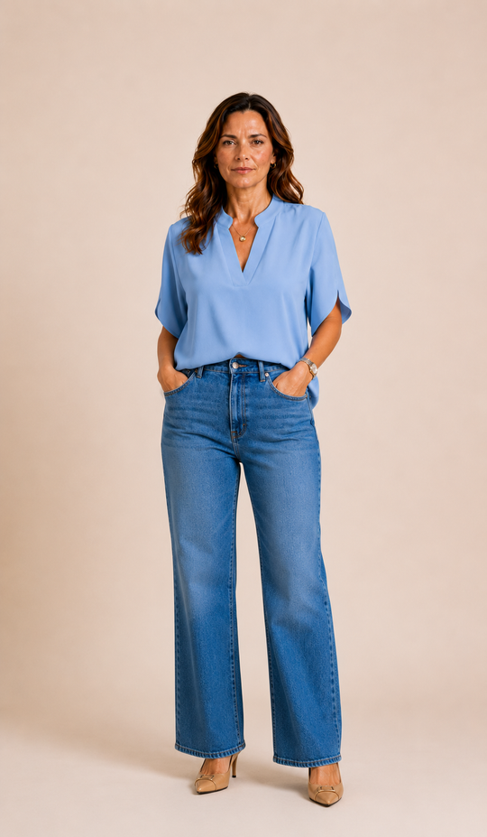 Damesblouse met V-hals