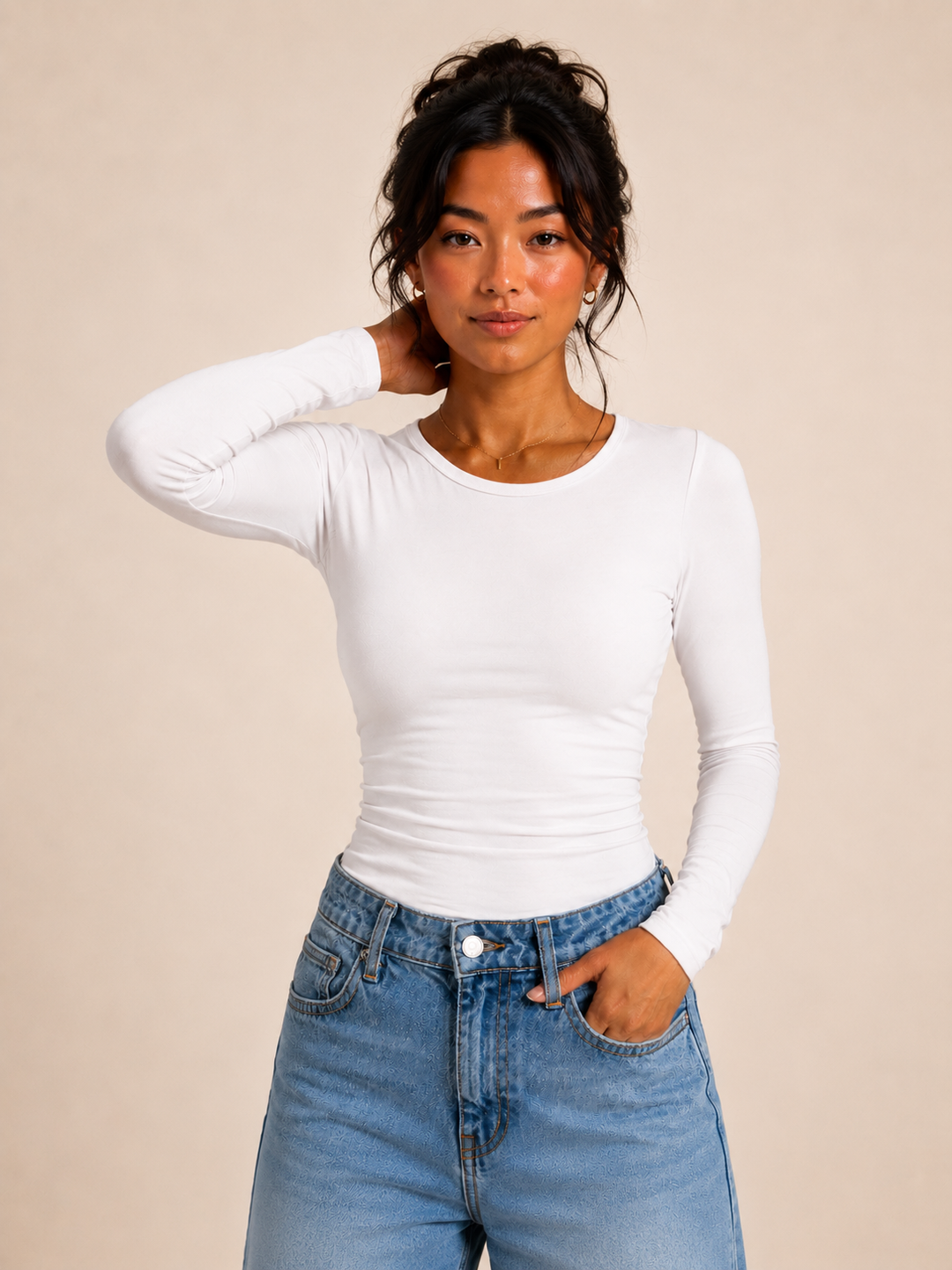 Slim fit truitje met lange mouw