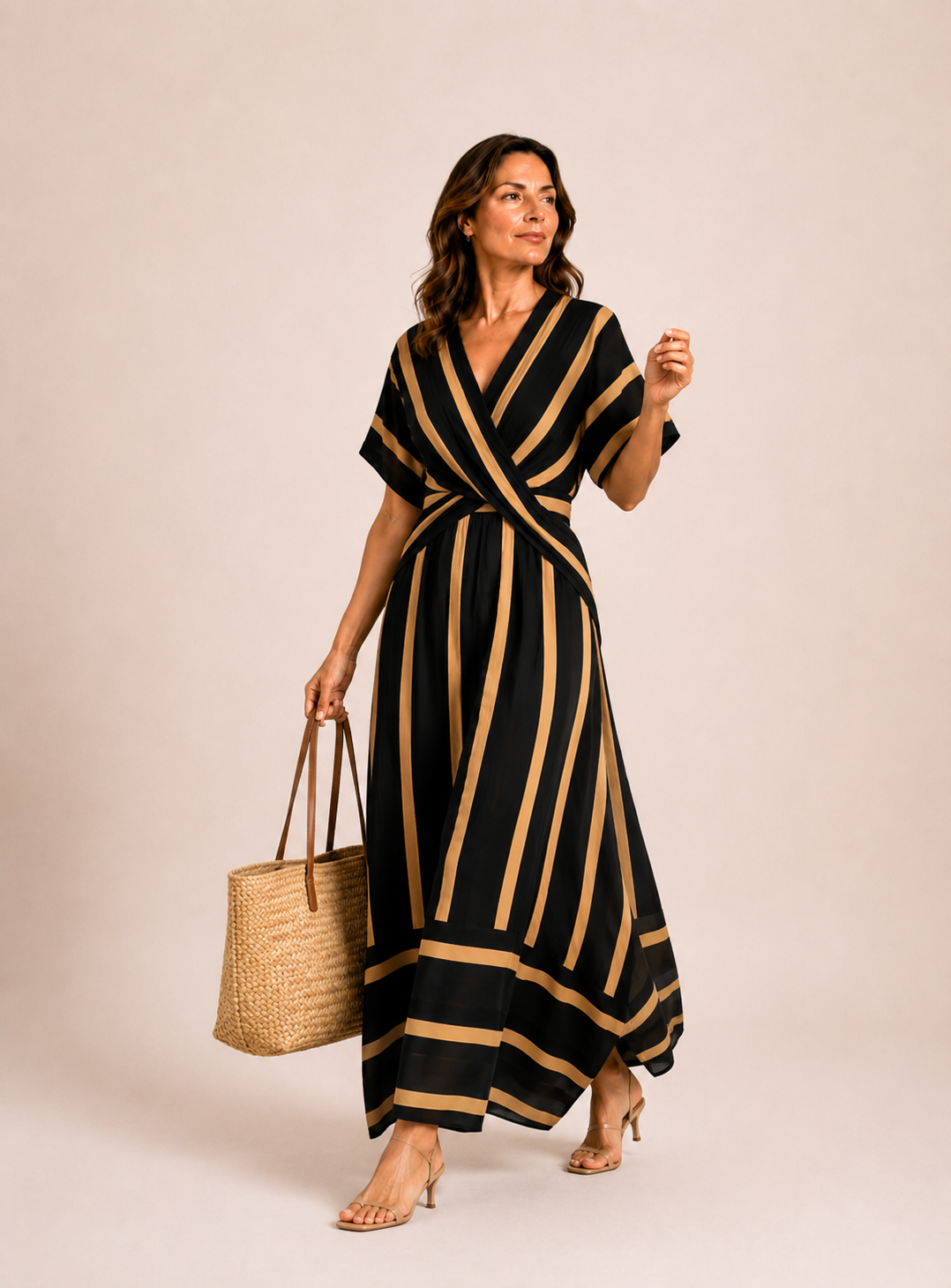 Boho strand jurk met V-hals