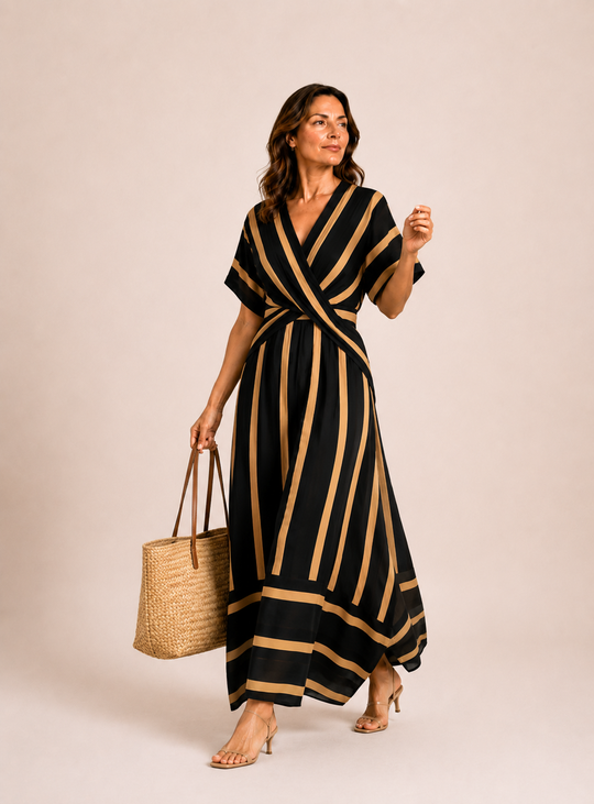 Boho strand jurk met V-hals