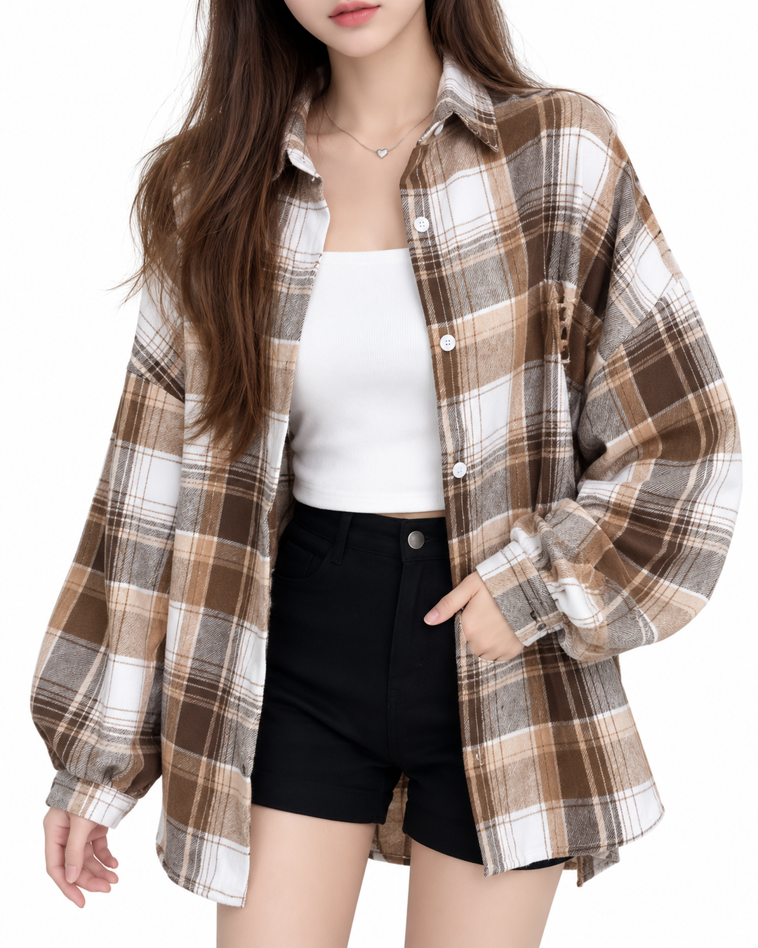 Oversized geruit overhemd