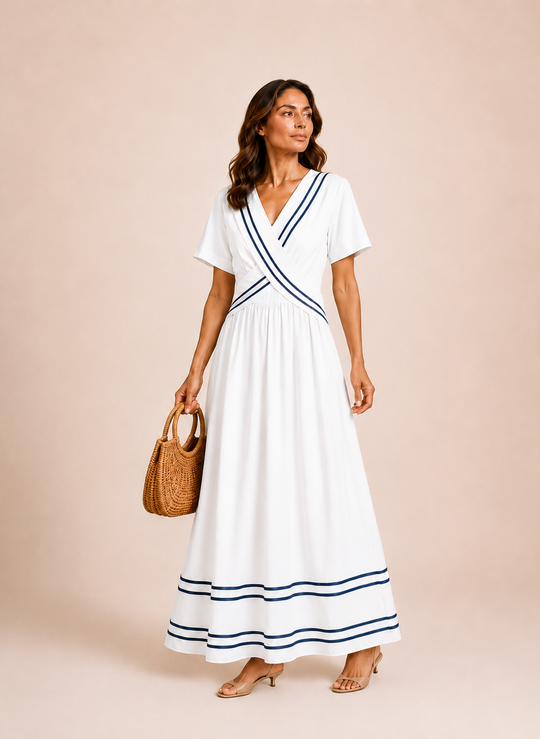 Boho strand jurk met V-hals