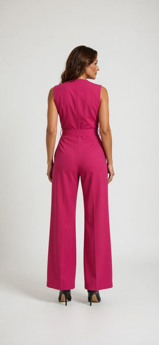 Klassieke jumpsuit met sjaalkraag