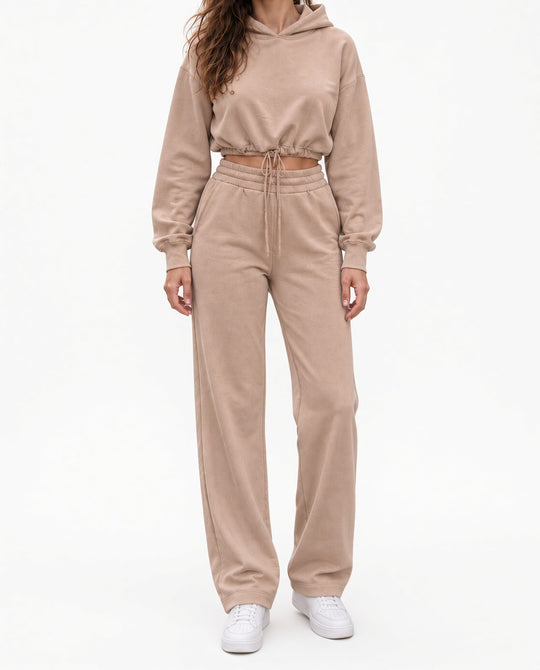 2-delig Trainingspak — Cropped Hoodie en Wijde Joggingbroek