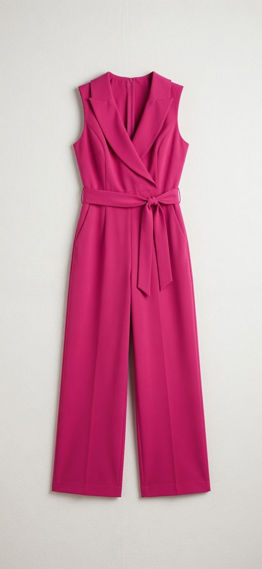 Klassieke jumpsuit met sjaalkraag