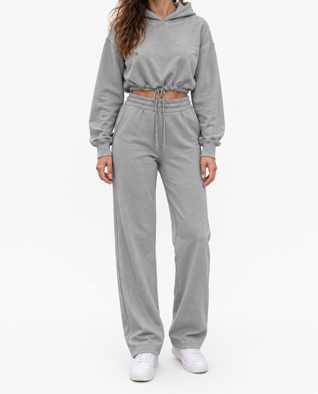 2-delig Trainingspak — Cropped Hoodie en Wijde Joggingbroek